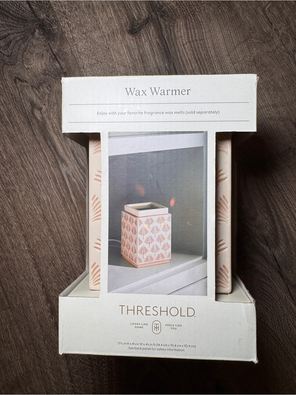 Threshold Ceramic Wax Warmer in Blush Pink Fan Motif